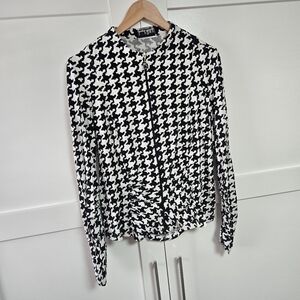 Joseph Ribkoff Houndstooth Stylish Zip Up (M-L)